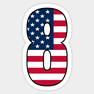 Number 8 Star Spangled Banner Sticker